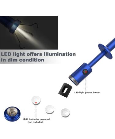 Housolution Magnetic Grabber Tool with LED Lights - Flexible Bendable Four-Claw Picker for Home Sink, Drain, and Litter Pick - Blue - Buy Online on GoSupps.com