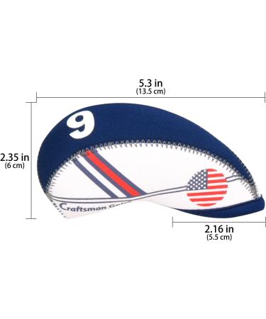 Craftsman Golf US Flag Neoprene Golf Club Head Cover - White & Blue - Buy Online on GoSupps.com