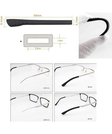 Celika Glasses Holder & Accessories - Non-Slip Ear Hooks Spare Bars Black Silicone Tips for Thin Metal Glasses - Buy Online on GoSupps.com