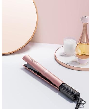 Professional 2-in-1 Hair Straightener and Curler - Titanium Flat Iron for All Hairstyles - 1 Inch Rose Gold - Dual Voltage - Ideal for Thick Hair - Buy Online on GoSupps.com