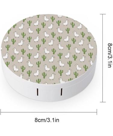 Shop Cute Llama Cactus Contact Lens Case - Portable Round Kit with Mirror for Travel & Daily Use - Buy Online on GoSupps.com