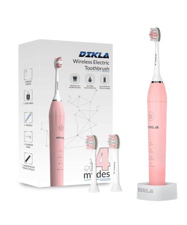 Sonic Electric Toothbrush for Adults Dissolve Plaque on Teeth, Vibrating Toothbrush 4 Modes with Smart Timer 44,000 VPM Motor Whitening Rechargeable Cordless Fast Charge(Pink)