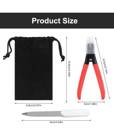 Heavy Duty Nail Clippers for Thick Nails - Wide Jaw Toenail Clippers with Metal File and Bag - Ideal for Men and Women - Red - Buy Online on GoSupps.com