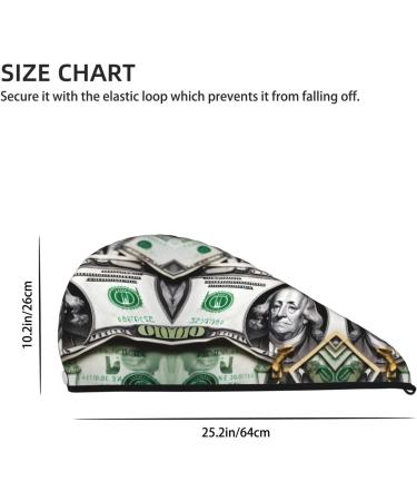 Super Absorbent Banknote Pattern Dry Hair Cap for Women - Quick Dry Elastic Wrap for Long Thick Hair - Buy Online on GoSupps.com