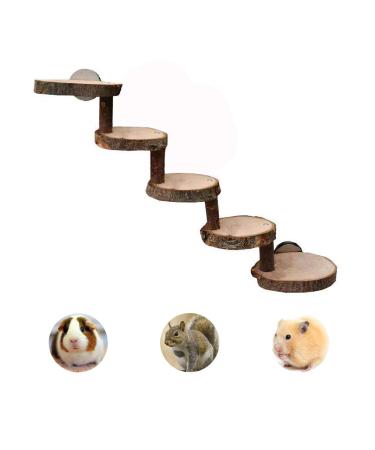 ruitong Natural Apple Wooden Hamster Chew Toys Ladder Bridge for Parrot Ferret Squirrel Hamster Rat Small Animals Little Rodent to Play and Exercise Wooden Ladder