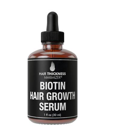 Biotin Hair Growth Serum For Hair Thickening + Moisturizing. Vegan Hair Growth Oil Scalp Treatment For Women  Men with Dry  Frizzy  Weak Hair and Hair Loss. With Ginger + Rosemary. Unscented 1oz 1 Fl Oz (Pack of 1)