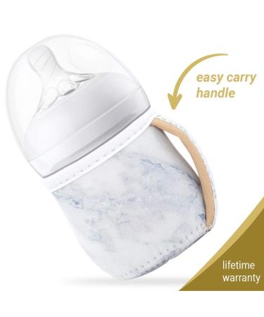 Milkboozii 4oz to 5oz Baby Glass Bottle Sleeve Reusable with Handle Neoprene Holder Moisture  Non-Slip Grip Insulator Covers for Natural Philips Avent Bottle (C   Wide Neck  White Marble) C - Wide Neck White Marble - Buy Online on GoSupps.com