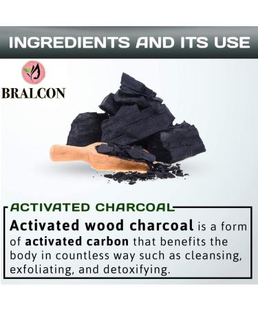 BRA'LCON Activated Charcoal Powder-100g / coconut shell charcoal powder for skin & hairs - all skin types Triple filtered pure & natural - Buy Online on GoSupps.com