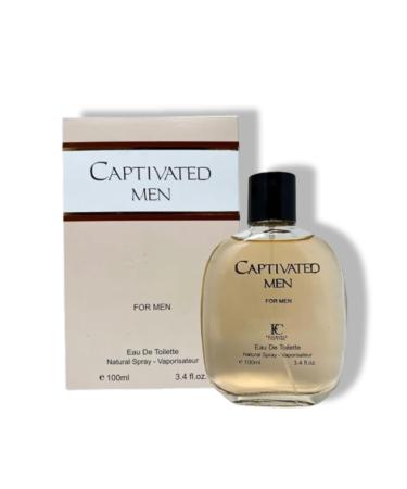 Captivated Men Eau de Toilette 3.4 Fl. Oz. Amber Woody fragrance for men.