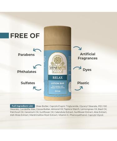 Lotion Bar with Relaxing Scent - Vegan & Eco-Friendly - Quick Absorption Solid Body Lotion for Dry Skin - Made in the USA - Perfect Travel Size for Women - Buy Online on GoSupps.com