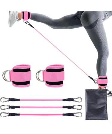 Ankle Resistance Bands for Exercise | Leg & Hip Training - Women's Fitness Equipment (Pink - Buy Online on GoSupps.com