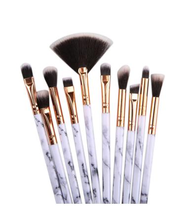 Jootuepo 10pcs Brazen Marble Makeup Brush Set - Soft Hair Eyeshadow Eyebrow & Eyeliner Brushes for Flawless Eye Makeup - Buy Online on GoSupps.com