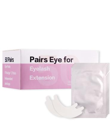Embagol 50-100 Pairs Eye Pads Lash Extensions Foam Eye Pads for Eyelash Extensions Under Eye Pads Kit for Eyelash Extension (Silve-50 Pack)
