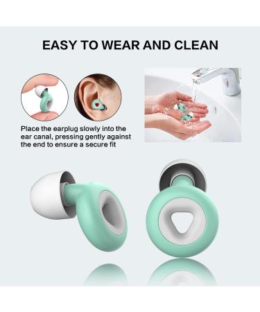 Silicone Noise Cancelling Ear Plugs for Sleep - Reusable Hearing Protection with 25dB Canceling Efficiency - 6 Ear Tips Included - Green - Buy Online on GoSupps.com