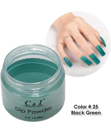 Dip Powder Color No.25 Black Green Blue Color System Nail Gel 1 oz - Buy Online on GoSupps.com