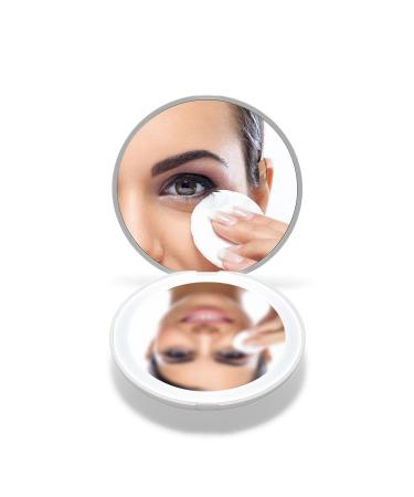 Omiro LED compact level 3 "Mini pocket mirror illuminated 1x/10x enlarged pocket mirror make-up mirror for wallet (white) - Buy Online on GoSupps.com
