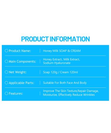 Moisturizing Honey Milk Cream - Anti-Acne Wrinkle Reduction & Pore Minimizer for Face & Body | 120ml - Buy Online on GoSupps.com