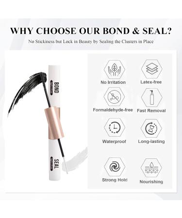 ThrivingAura Lash Bond and Seal Glue Cluster Lash Glue Strong Long Lasting Bond and Seal Lash Glue Lash Adhesive Hold 48-72 Hours Waterproof 2 in 1 Cluster Eyelash Glue for DIY&Sensitive Eyes - Buy Online on GoSupps.com