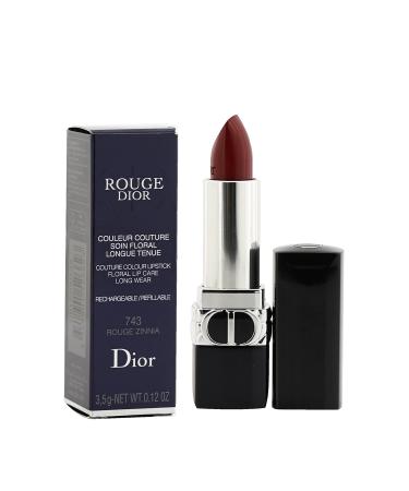 Dior Christian Rouge Couture Refillable Lipstick #743 Rouge Zinnia - Satin Finish 3.5g | International Shipping Available - Buy Online on GoSupps.com