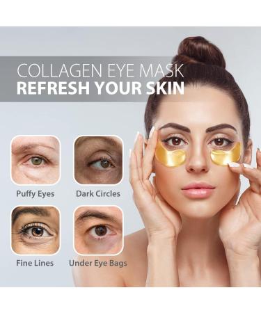 NEWGO 24K Crystal Gold Under Eye Patches - Anti-Wrinkle Collagen Eye Mask for Dark Circles - 20 Pairs - Buy Online on GoSupps.com