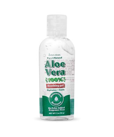 Eden Dews Organic Aloe Vera Gel - 100% Pure & Natural Moisturizer for Face, Skin & Hair Care - Sunburn Relief, Hydrating & Soothing - Made in USA - Unscented - 2 Ounce - Buy Online on GoSupps.com