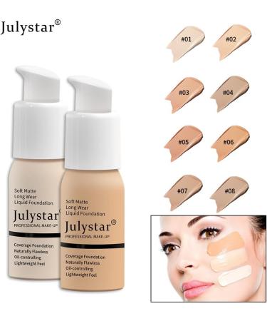Julystar Oil control foundation cream foundation concealer foundation liquid foundation lasting without makeup (01#) - Buy Online on GoSupps.com