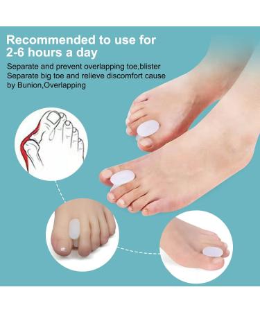 RooRuns Toe Separators for Overlapping Toes & Bunions - Gel Orthopedic Bunion Corrector & Relief - Large Size (3 Pair) 6pcs White - Buy Online on GoSupps.com