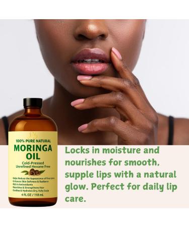 Pomberries Moringa Oil 100% Pure Cold-Pressed & Unrefined Moringa Seed Oil for Face Skin Hair & Body Hydrating Anti-Aging Moisturizer 4 fl oz Amber Glass Bottle - Buy Online on GoSupps.com