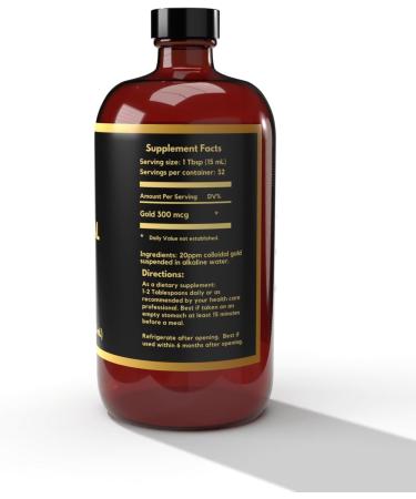 Buy Earth Clinic Colloidal Gold 20 ppm - 16 oz Natural Brain Support & Cognitive Function Aid - International Shipping Available - Buy Online on GoSupps.com