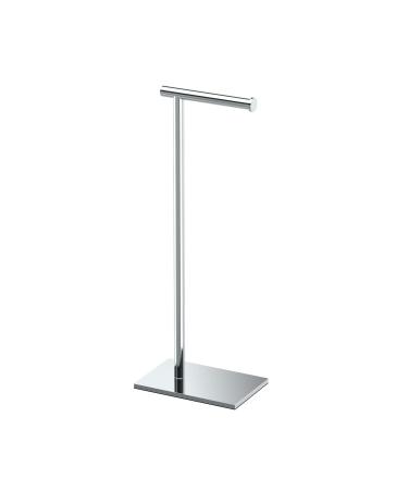 Modern Square Base Tissue Holder Stand, 21.25", in Chrome Chrome Without Storage