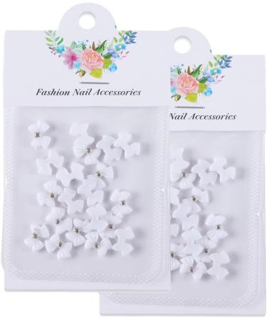 40x/Set Bowknot Nail Resin 3D Nails Art Nails Art Decoration Jewels Supplies For Nail Salons 40x/set 3d Nai Resin Bowknot Naills Art For Acrylic Nails White No. 1 - Buy Online on GoSupps.com