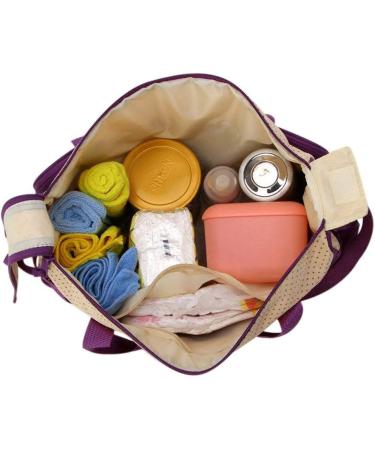 Halovie Multifunction Diaper Backpack - Adjustable Shoulder Bag with Large Capacity & Baby Bottle Holder - Violet - Buy Online on GoSupps.com