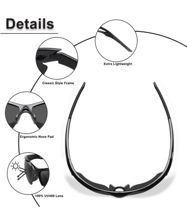 Bonddi Polarized Sports Glasses for Men | Unbreakable TR90 Frame | UV400 Protection for Cycling Golf Baseball & Running Black/Gray - Buy Online on GoSupps.com