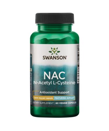Swanson Amino Acid Ajipure N-Acetyl-L-Cysteine Pharmaceutical Grade 600 Milligrams 60 Veg Capsules