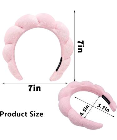 Spa Headband for Women Sponge Terry Towel Cloth Fabric Head Band Puffy Makeup Headband for Skincare Face Washing Makeup Removal Shower Facial Mask (Pink) - Buy Online on GoSupps.com