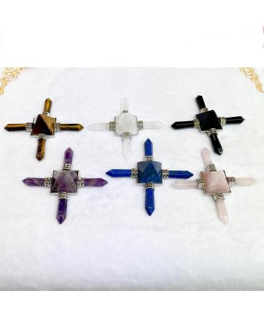 Natural Stone Pyramid Hexagonal Column Ornament Ornament amethyst silver - Buy Online on GoSupps.com