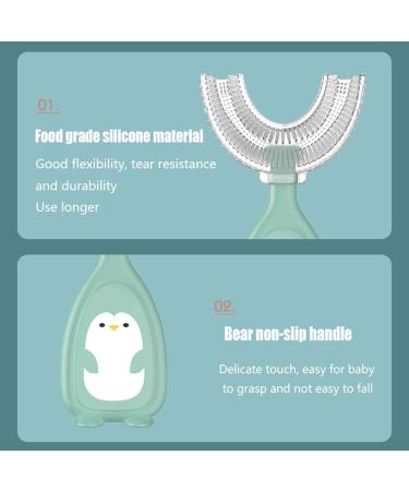 U-shaped Silicone Toothbrush for Babies - Manual Mouth Cleaning Tool (Green L) - Ideal for Children - Buy Online on GoSupps.com