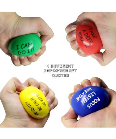 ALMAH Motivational Stress Balls for Kids and Adults (4 Pack)  Stress Relief Balls  Hand Exercise Therapy Balls for Anxiety  Fidget  Tension  Manage Anger and Stress - Buy Online on GoSupps.com