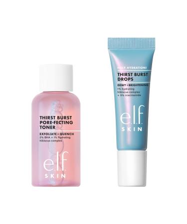 e.l.f. SKIN Thirst Burst Dew-O Travel-Sized Skincare Set Exfoliating Facial Toner & Hydrating Serum Drops Gives Skin A Dewy Bouncy Glow Vegan & Cruelty-Free - Buy Online on GoSupps.com