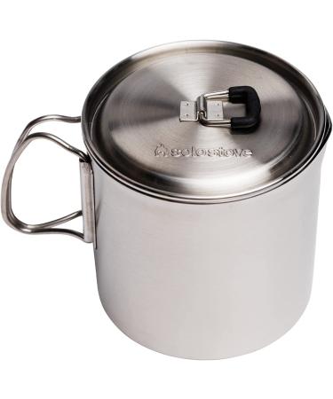 Solo Stove Solo Pot 900 - Lightweight Stainless Steel Backpacking Pot | Boil Water Quickly | Volume Markings and Pour Spout