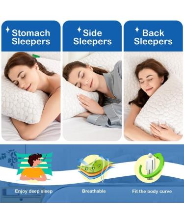 Buy SUPA MODERN Cooling Bed Pillows 2 Pack - Adjustable Shredded Memory Foam & Gel for All Sleepers Luxury Queen Size Washable Covers - Buy Online on GoSupps.com