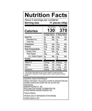 Organic Unsulfured Dried Mango - Mariani 4 oz (113 g) | Healthy Snack - Buy Online on GoSupps.com