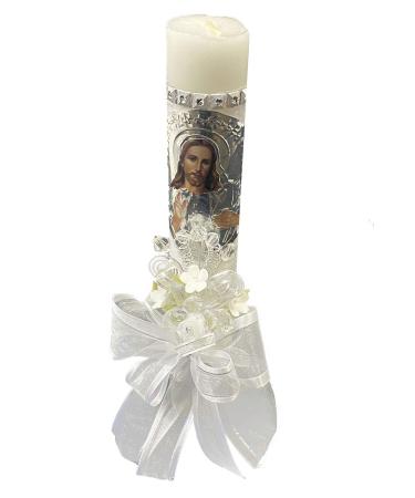 Lito White Jesus Baptism Candle Set Kit with Shell and Favors - Spanish | Perfect for Christenings - Buy Online on GoSupps.com