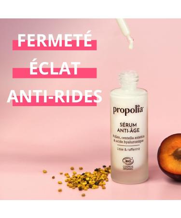 PROPOLIA - Organic - Anti-aging serum - Plumping effect - Reduced wrinkles and fine lines - Pollen Centella Asiatica & Hyaluronic Acid - Made in France - 30 ml - Buy Online on GoSupps.com