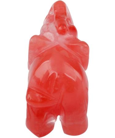 Mookaitedecor Cherry Quartz Crystal Elephant Sculpture 1.5 Inch - Healing Reiki Pocket Gemstone Figurine - Buy Online on GoSupps.com