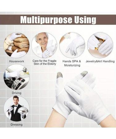 2 Pairs 100% Cotton Moisturising and Protective Gloves Cotton Gloves for Eczema & Dry Hands  - Buy Online on GoSupps.com