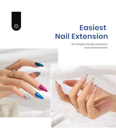 Beetles Gel Nail Kit - 500Pcs Pre-Shaped Almond Soft Gel Nail Tips with Glue, Lamp - DIY Nail Extension Set (Clear Kit) - Buy Online on GoSupps.com