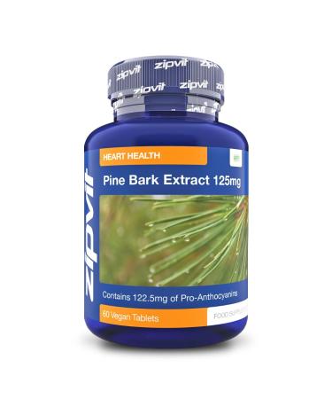 Pine Bark Extract 125mg 60 Vegan Tablets High Strength Pine Bark Extract Rich in 122.5mg Proanthocyanidins Powerful Antioxidant Support