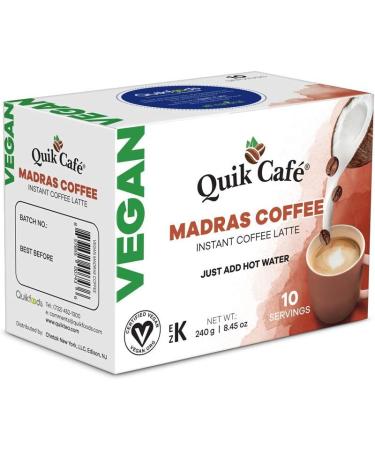 Quik Cafe Vegan Madras Coffee Latte (Vegan Madras Coffee 10 Count) Vegan Madras Coffee 10 Count - Buy Online on GoSupps.com