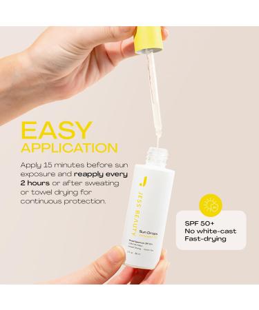 JESS BEAUTY Face Sunscreen Sun Drops SPF 50 | Fast Drying Skin Care Oil with Camellia Sinensis & Squalane | 1 fl. oz - Shop Internationally - Buy Online on GoSupps.com